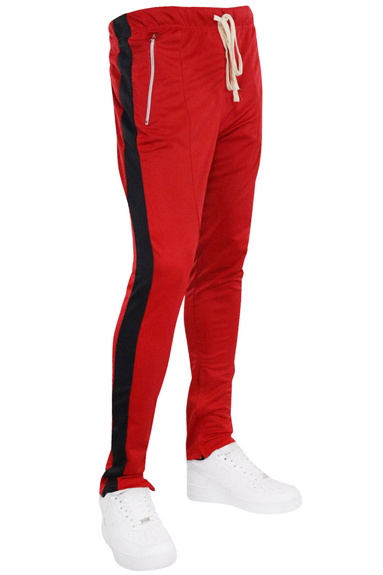 ihærdige Ambitiøs Seaport Premium Side Stripe Zip Pocket Track Pants (Red - Black) – Zamage