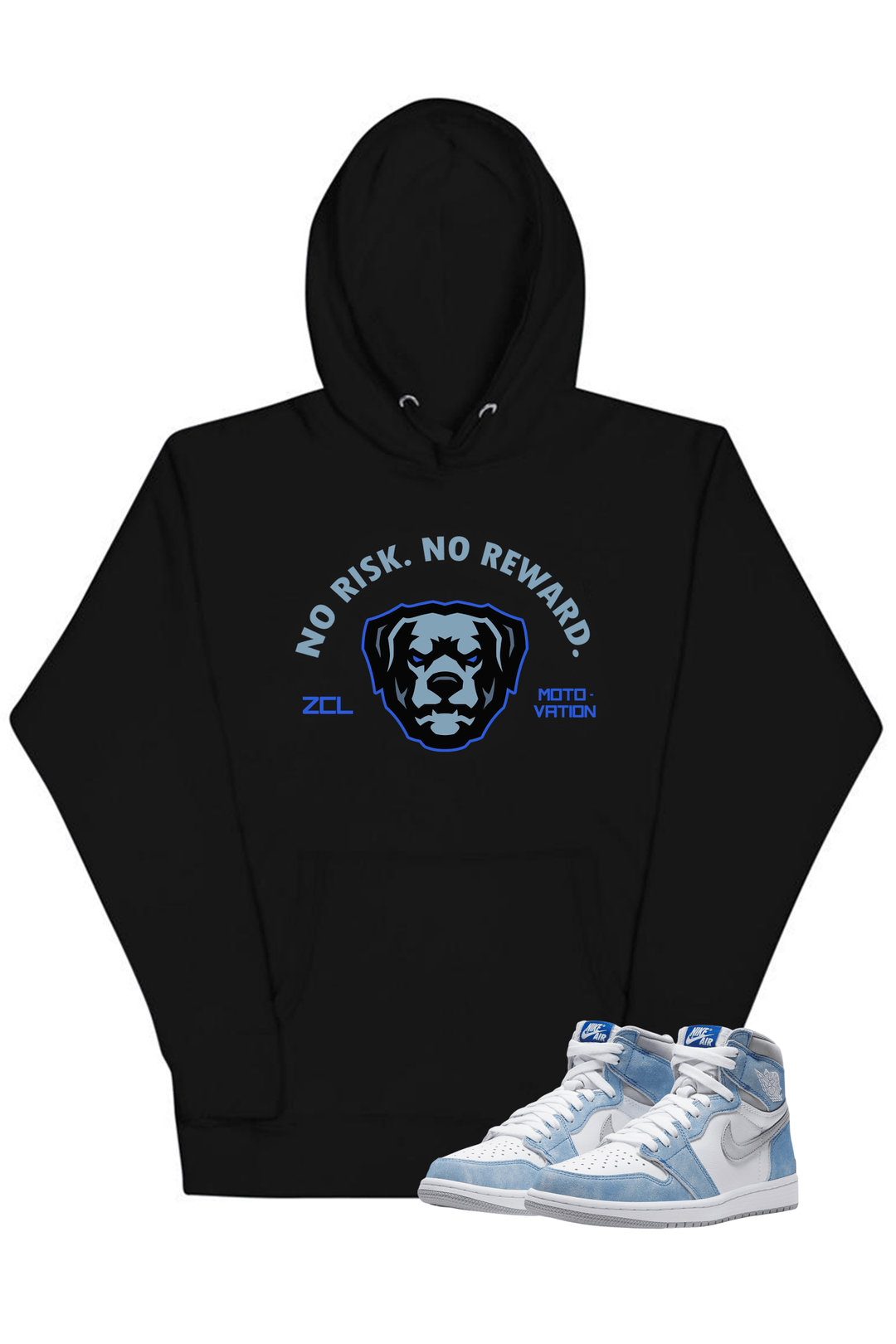 Air Jordan 1 High OG "No Risk No Reward" Hoodie (Hyper Royal) - Zamage