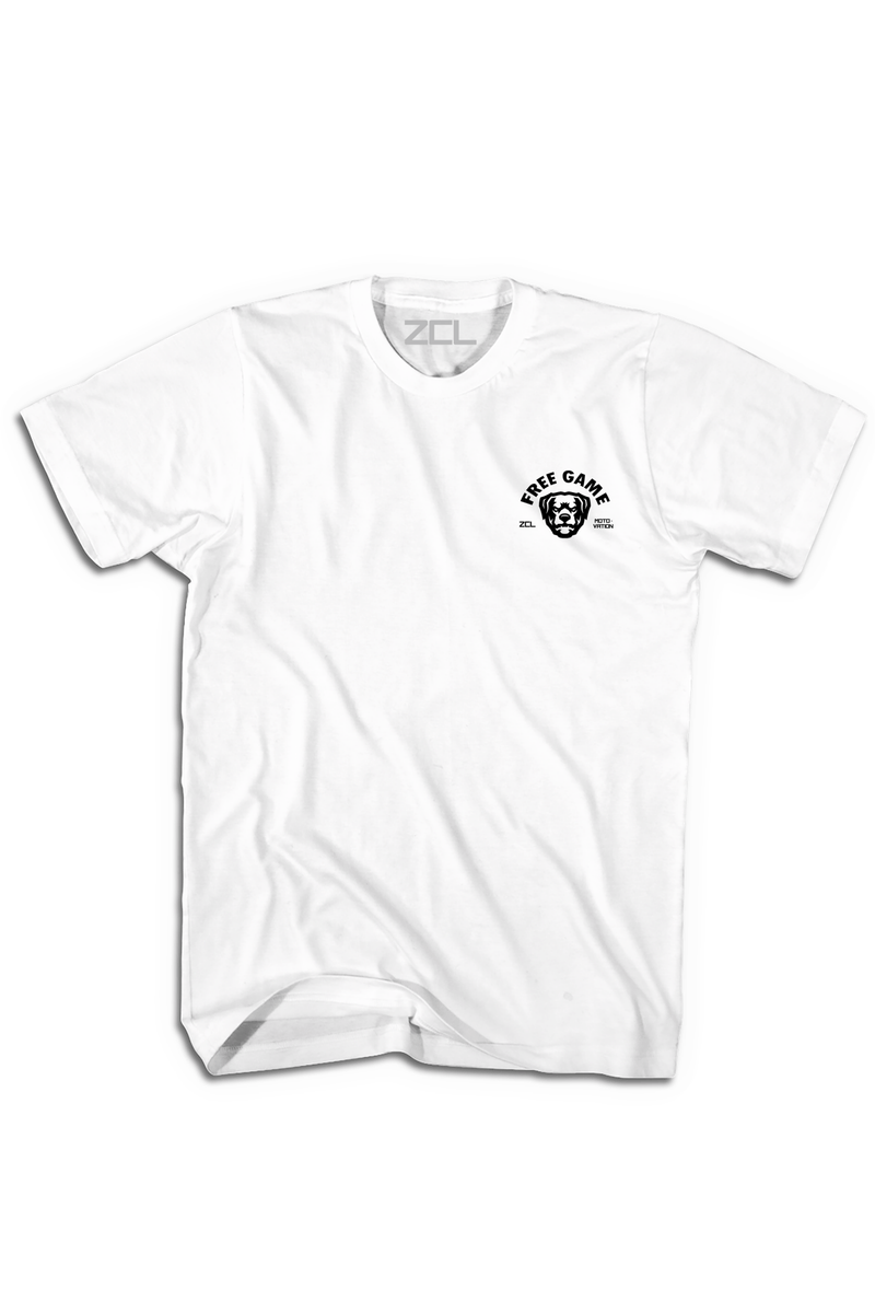 Embroidered ZCL Free Game Logo Tee (White) - Zamage