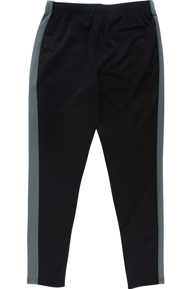 Premium Side Stripe Zip Pocket Track Pants (Black - Charcoal) - Zamage