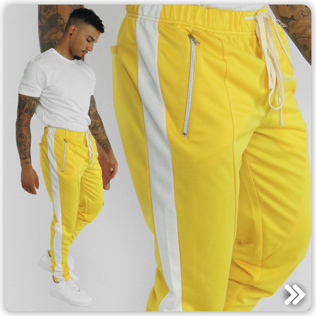yellow track pants men