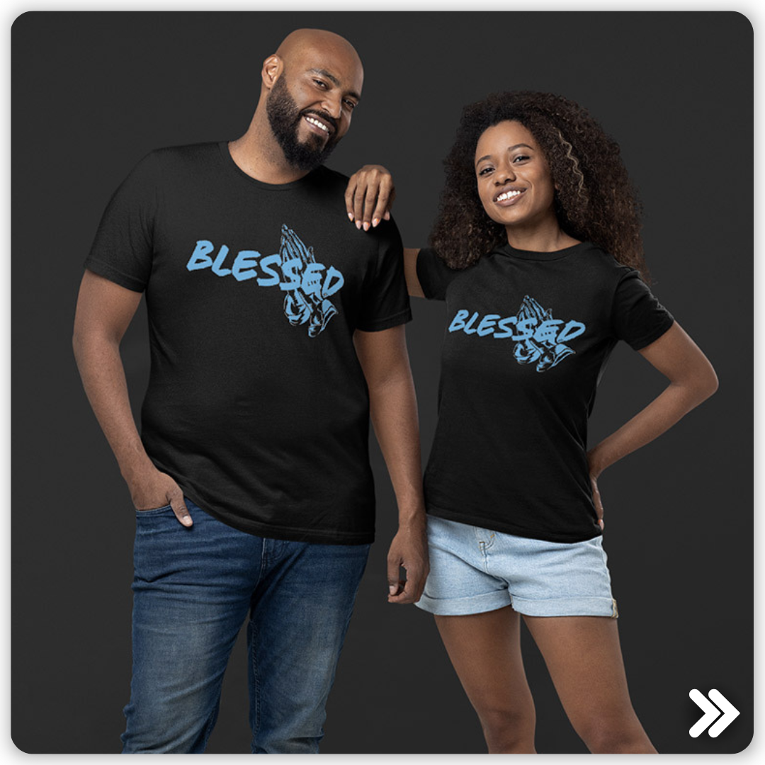 Powder Blue and the Blessed Tee: A Trendy and Inspiring Look