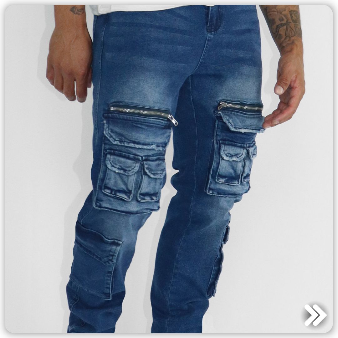 Level Up Your Style with Zamage's Money Moves Cargo Denim