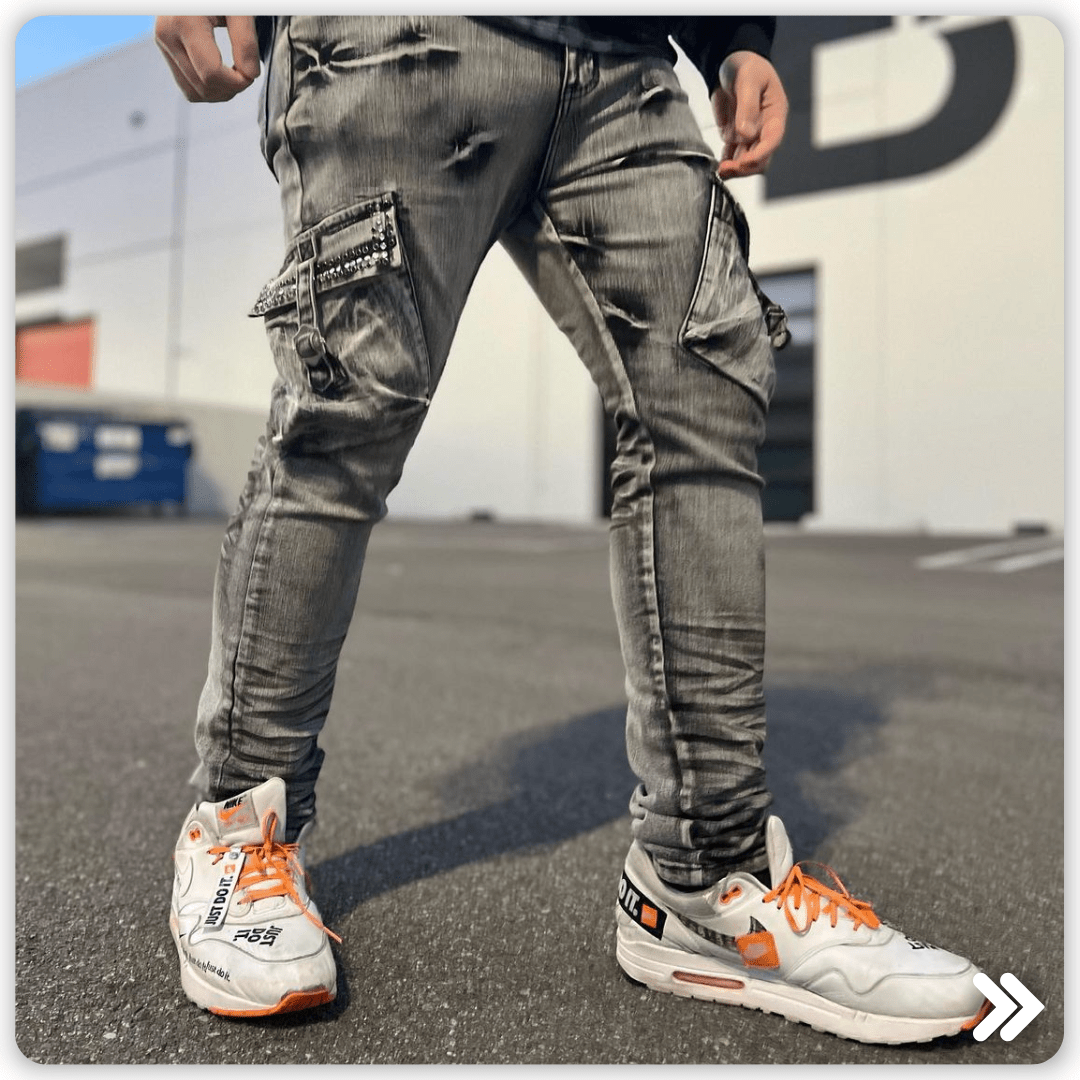 Rhinestone Cargo Denim: Trend On Fire