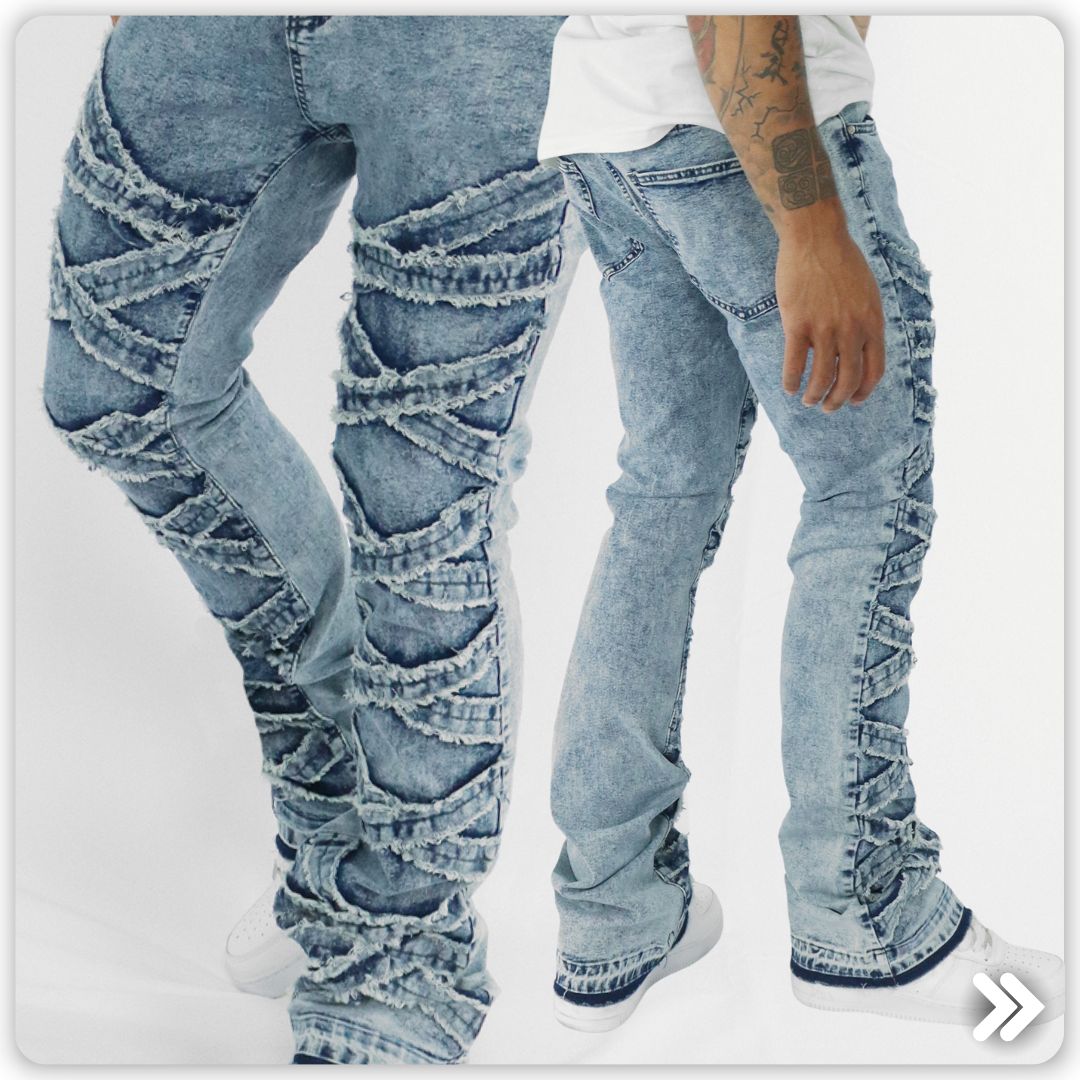 X'd Out Cross Shredded Denim: Where Style Meets Edge