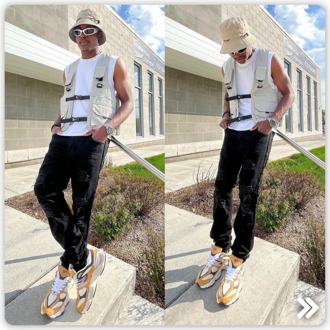 Zamage's ZCL Premium Rhinestone Side Stripe Denim