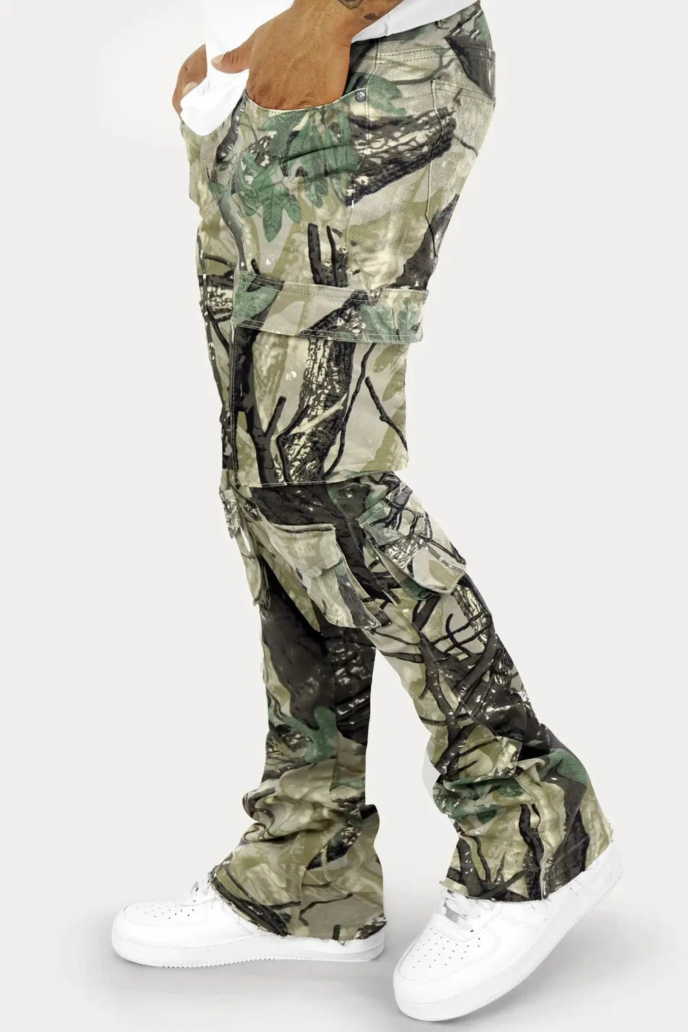 Vortex Cargo Stacked Denim (Woodland Camo)