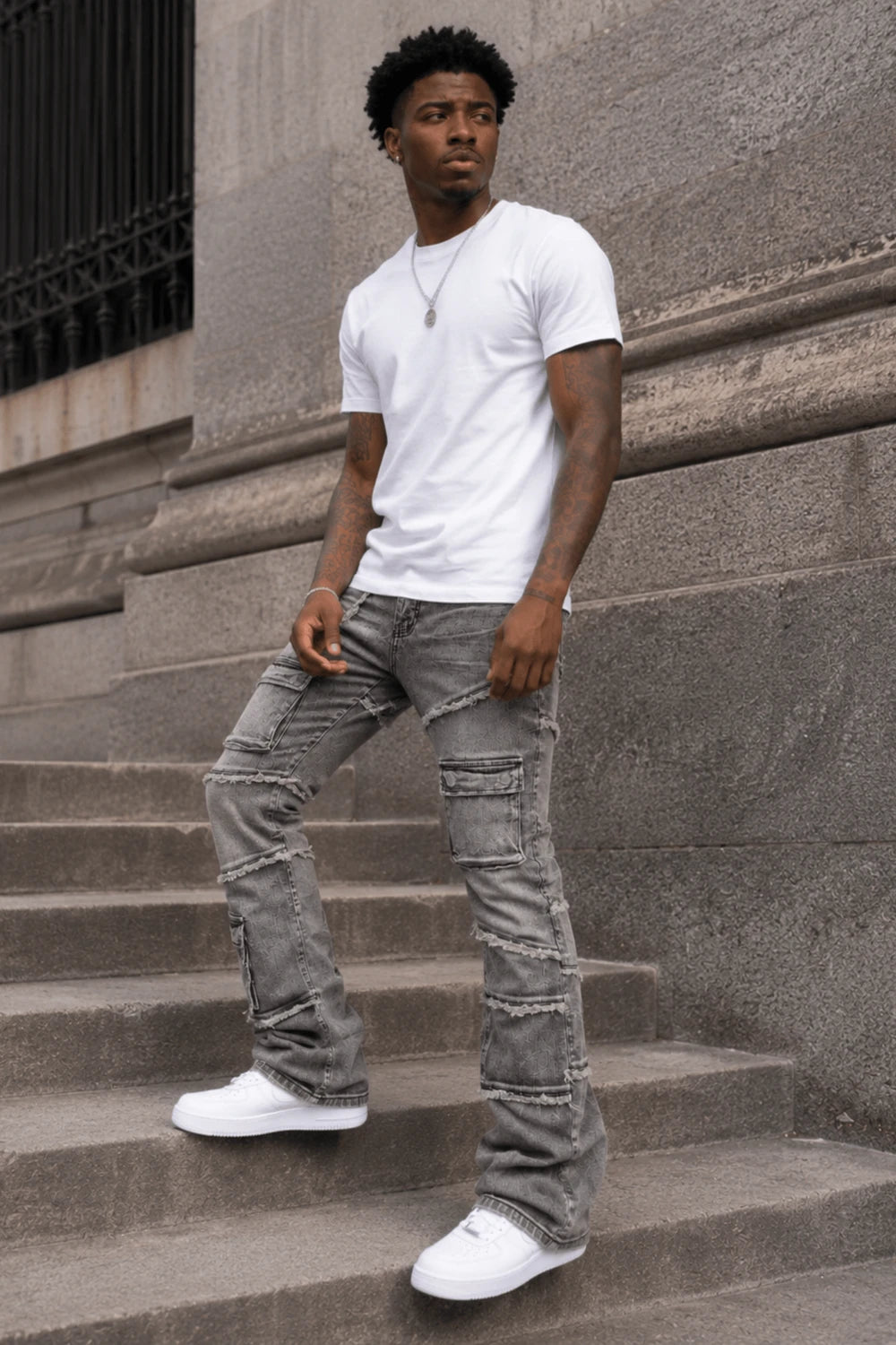 Liberty Edge Stacked Denim (Grey Wash)