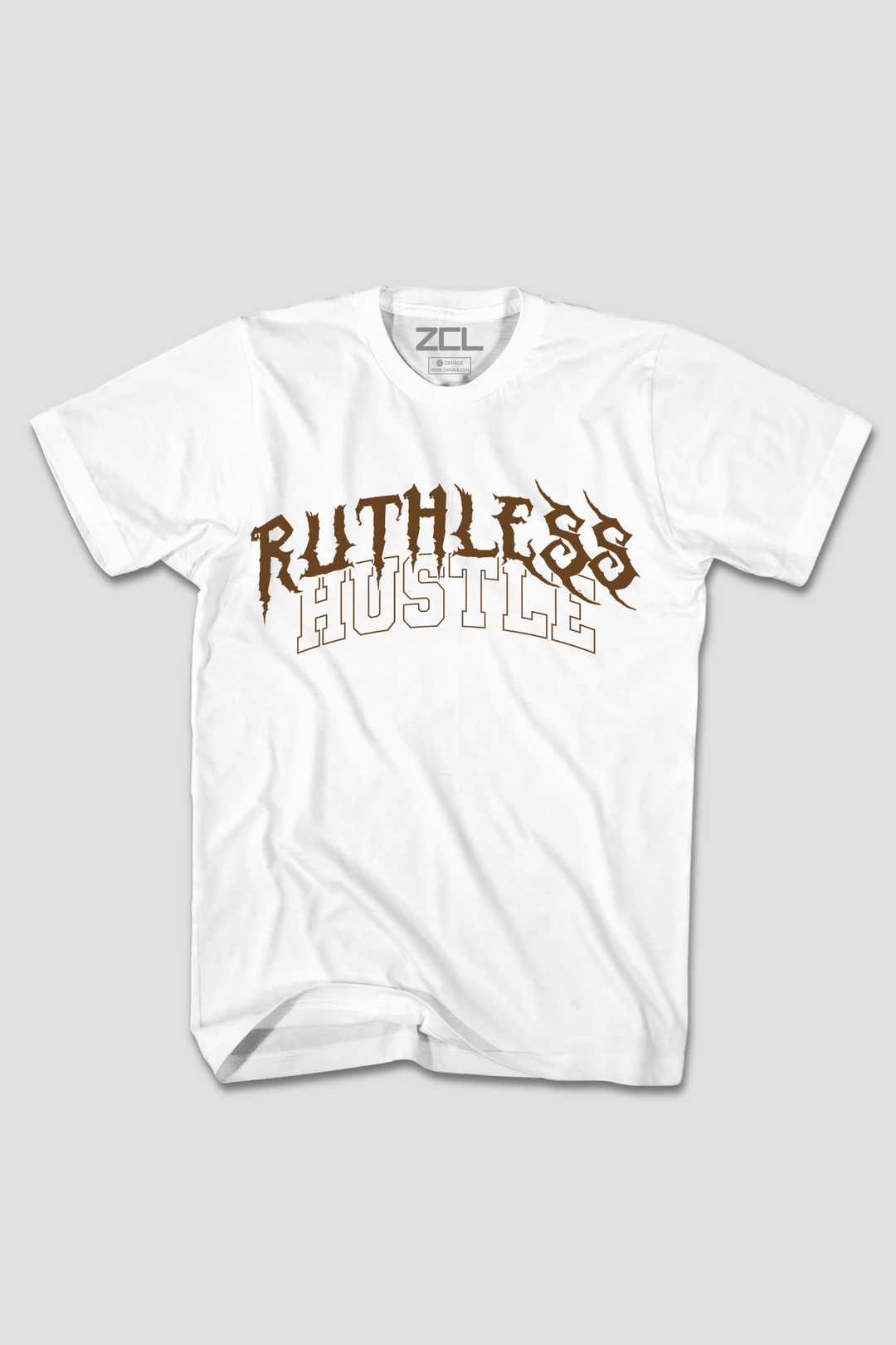 Ruthless Hustle Tee (Brown Logo)