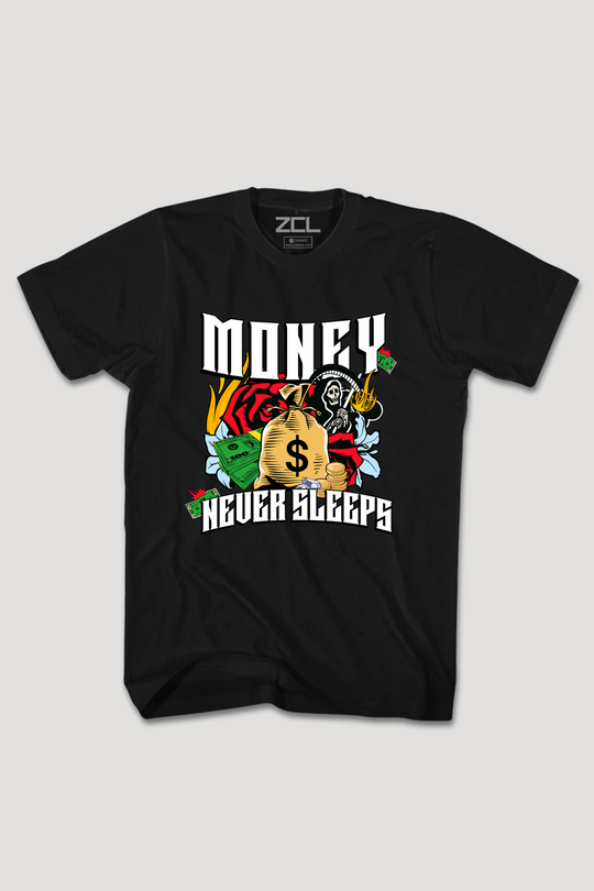 Money Never Sleeps-shirt (veelkleurig logo)