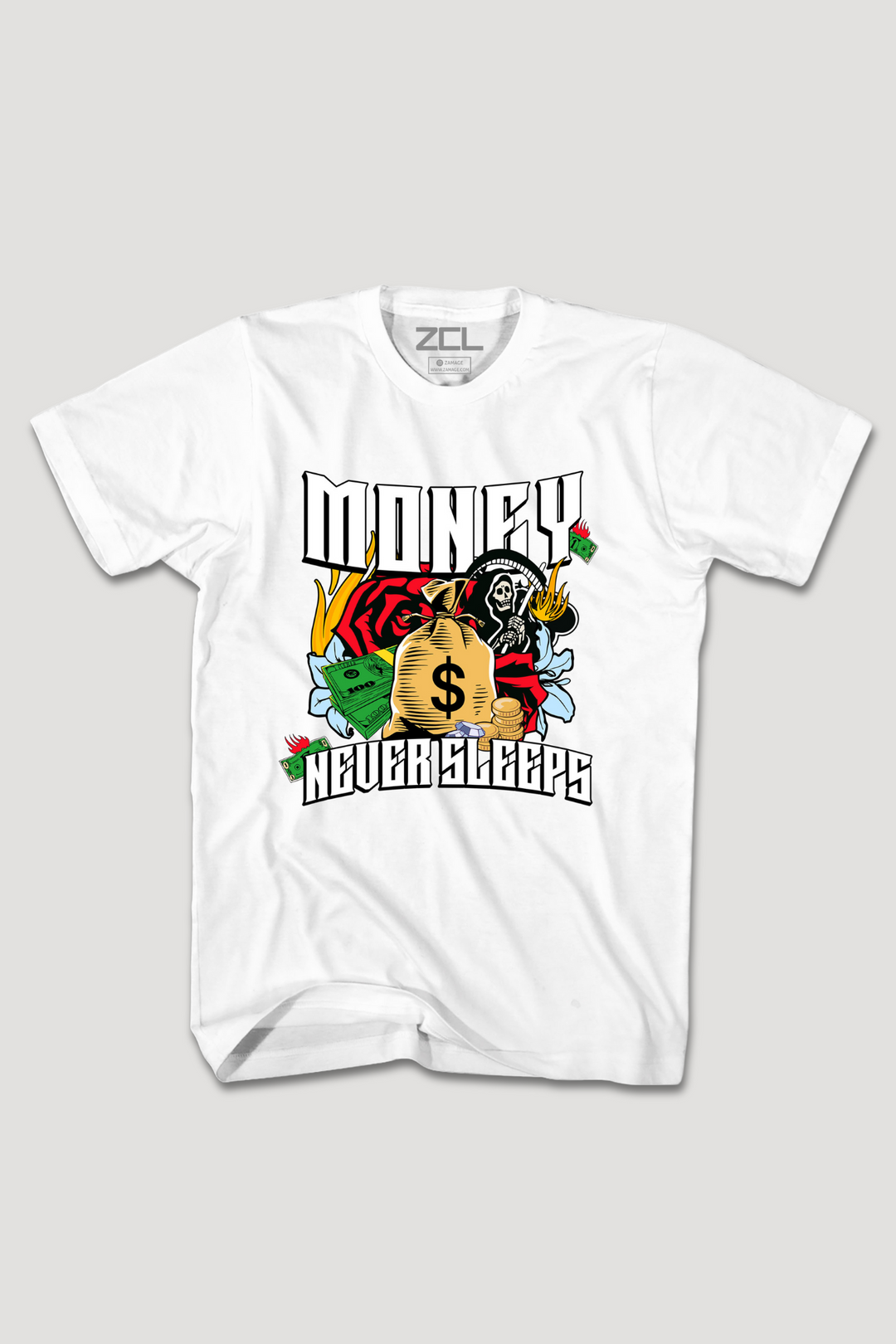 Money Never Sleeps Tee (Multi Color Logo)