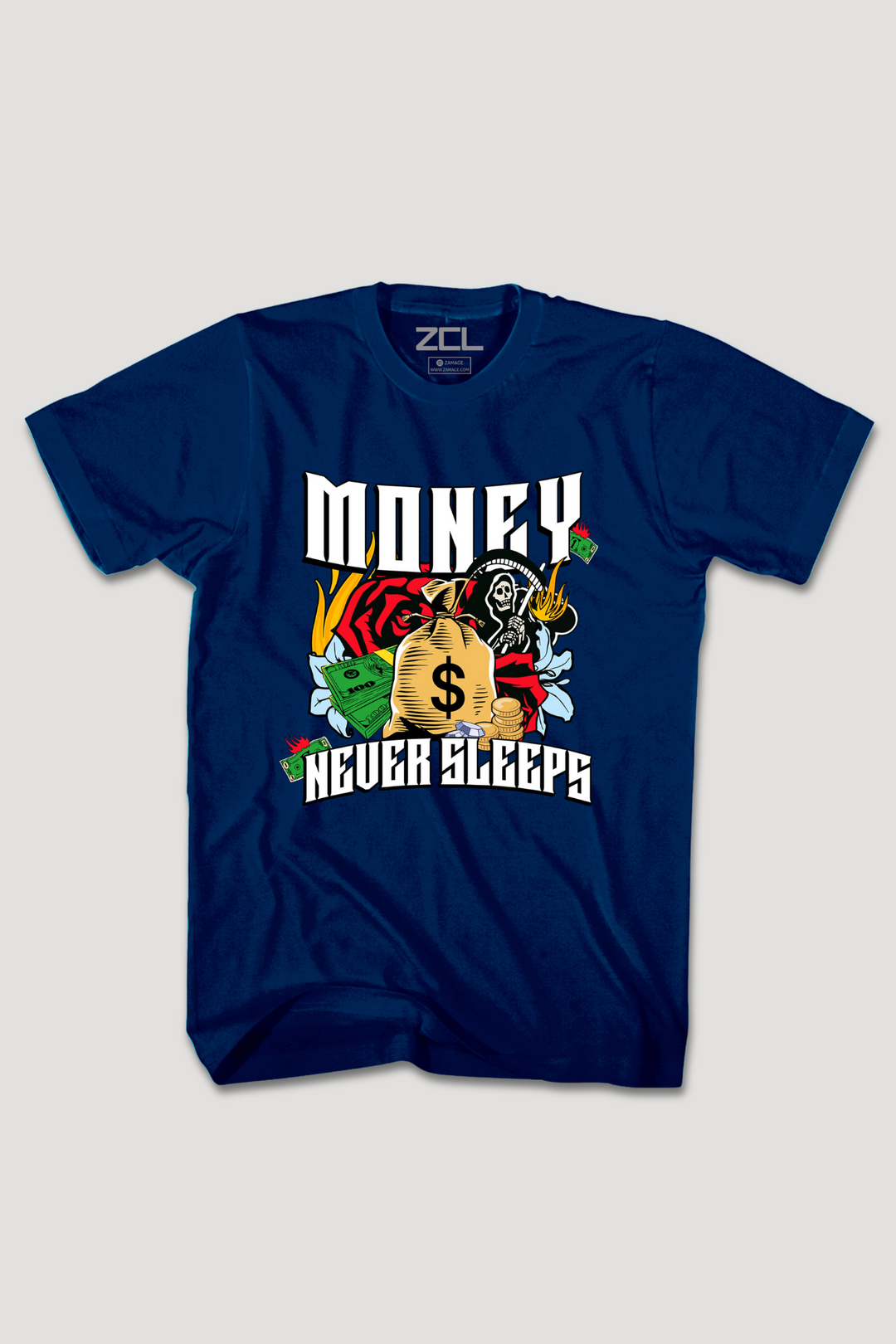 Money Never Sleeps-shirt (veelkleurig logo)