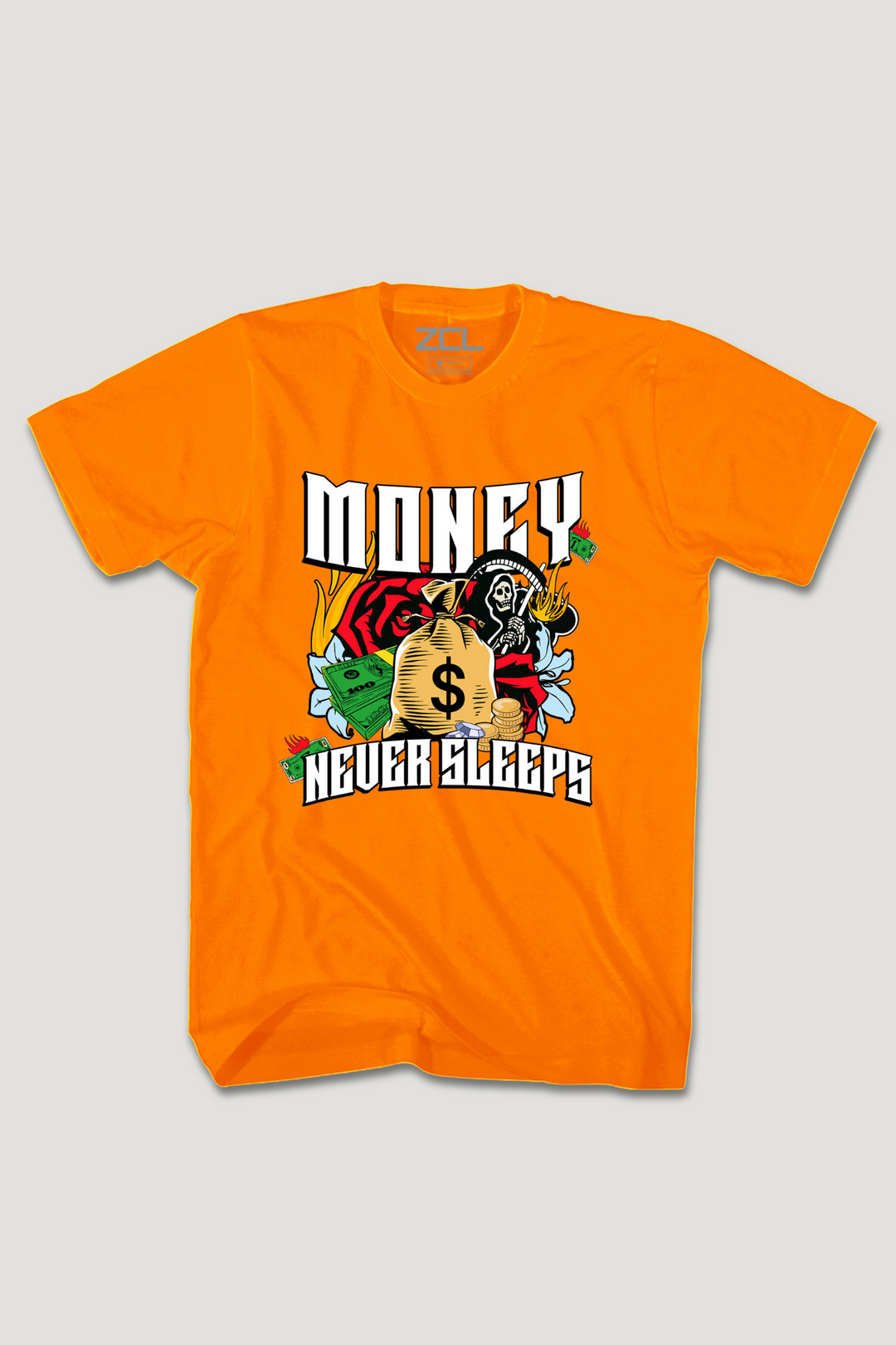 Money Never Sleeps-shirt (veelkleurig logo)