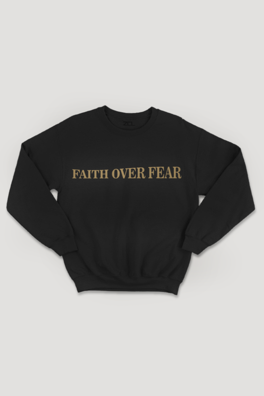 Faith Over Fear Crewneck Sweatshirt (Gold Logo)