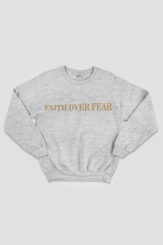 Faith Over Fear Crewneck Sweatshirt (Gold Logo)