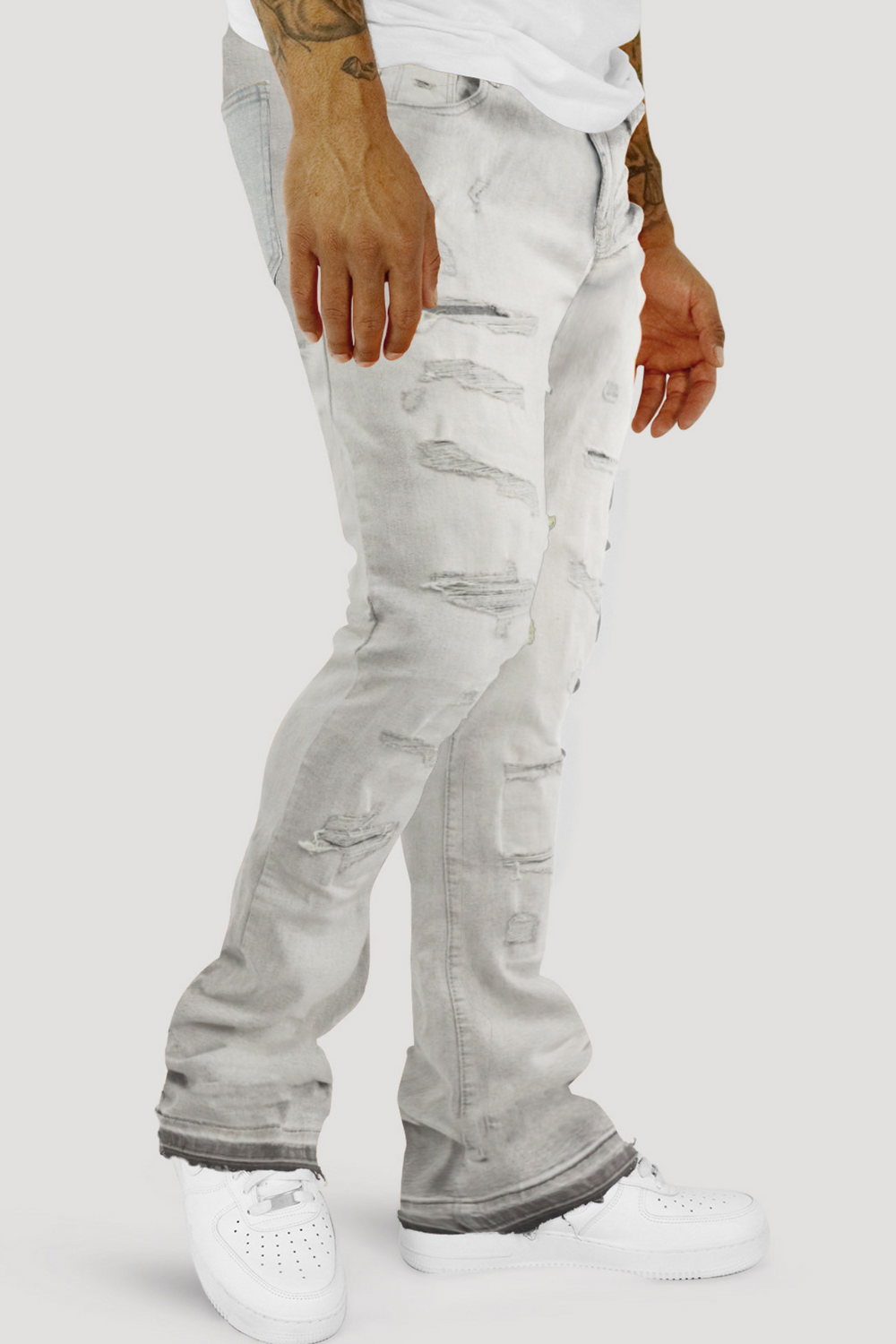Vortex Stash Pocket Stacked Denim (Grey Bleach Wash)