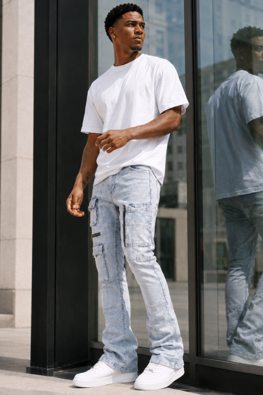 Exclusive Stacked Denim (Iced Blue Wash) (L7095)