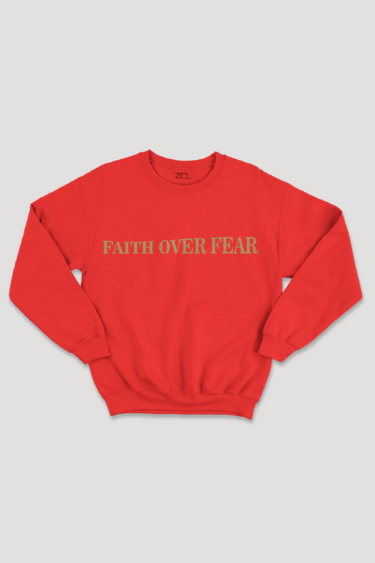 Faith Over Fear Crewneck Sweatshirt (Gold Logo)