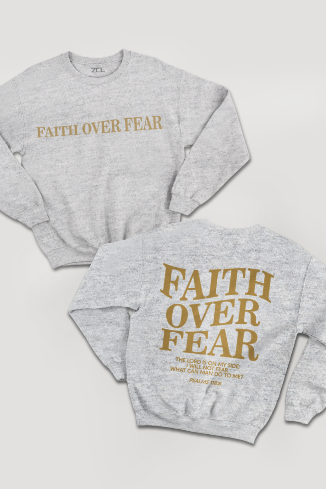 Faith Over Fear Crewneck Sweatshirt (Gold Logo)