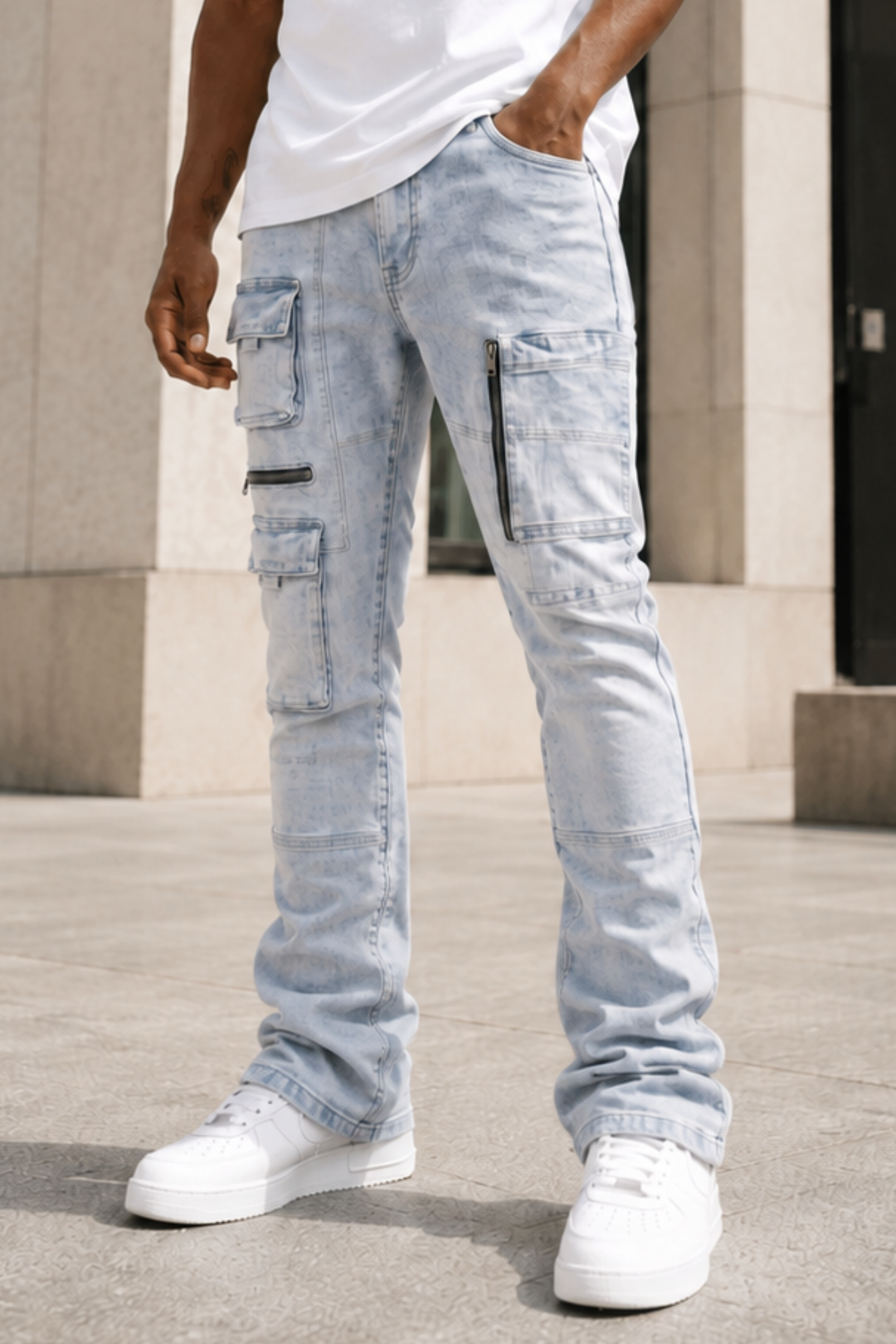 Exclusive Stacked Denim (Iced Blue Wash) (L7095)
