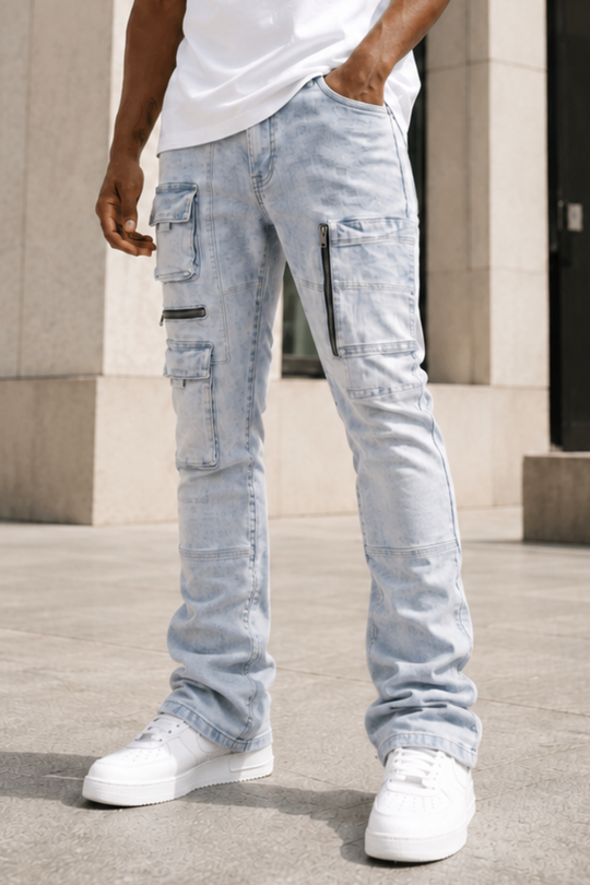 Exclusive Stacked Denim (Iced Blue Wash) (L7095)