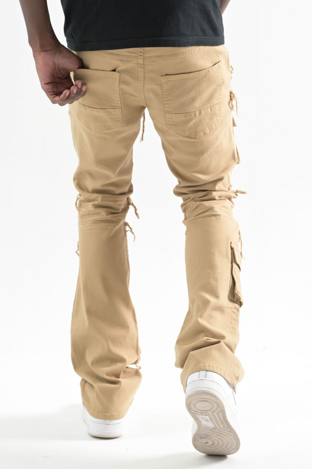 Twill Pocket Stacked Denim (Khaki) (T4109)