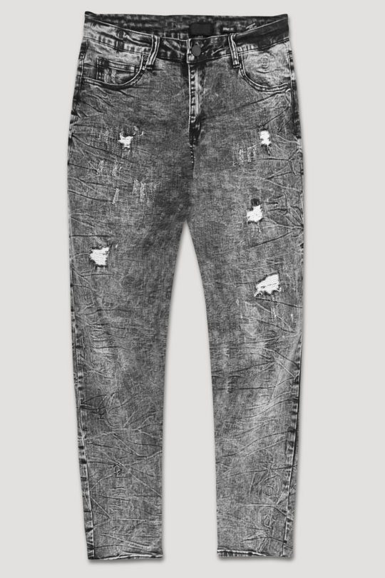 Distressed Denim (Black Acid Wash) (M8344D) - Zamage