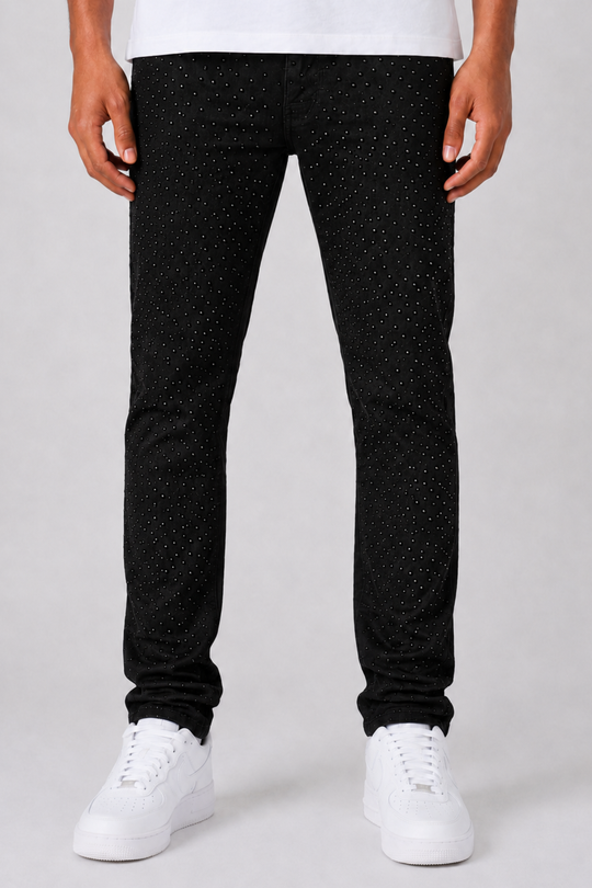 Loaded Rhinestone Denim (Jet Black) (RCF5DM-401)