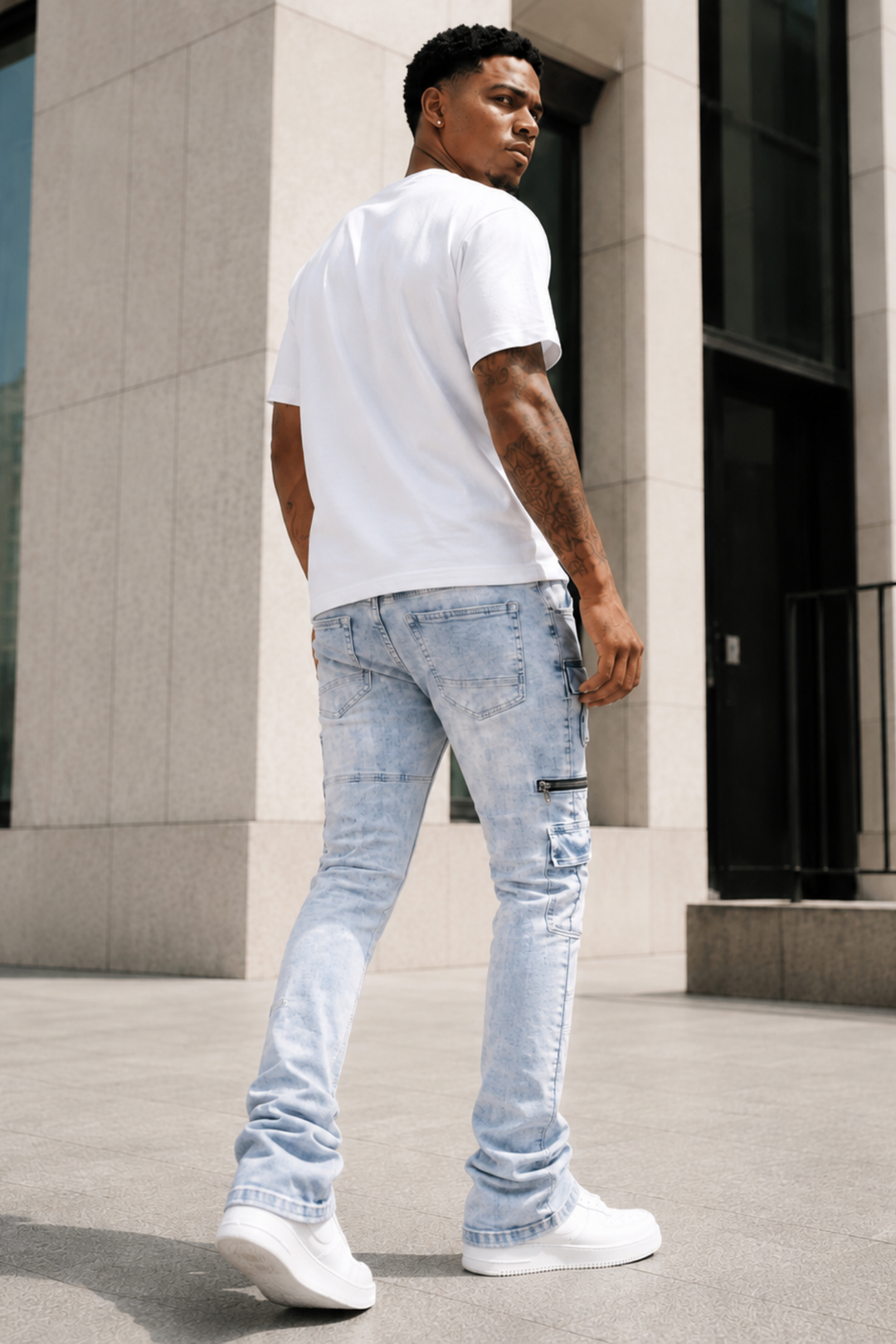 Exclusive Stacked Denim (Iced Blue Wash) (L7095)