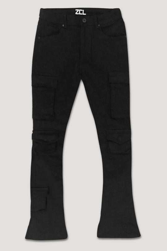 Vortex Cargo Stacked Denim (Black)