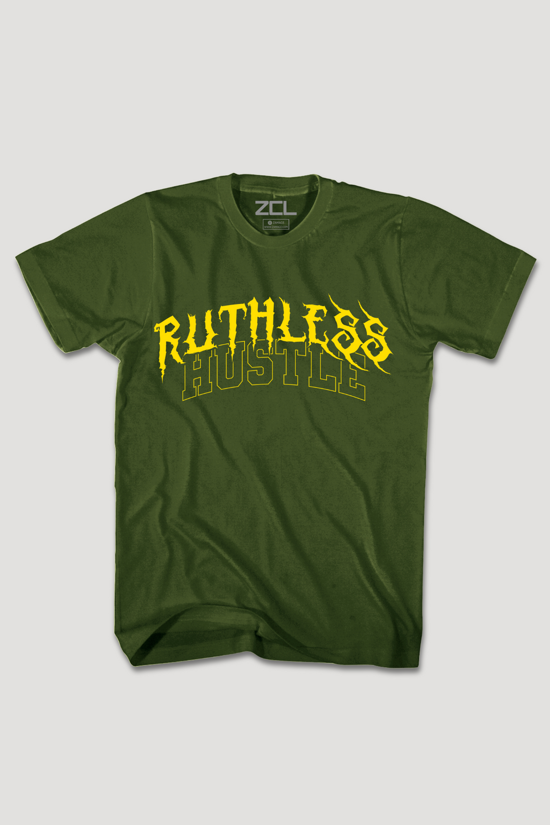 Ruthless Hustle Tee (Geel Logo)