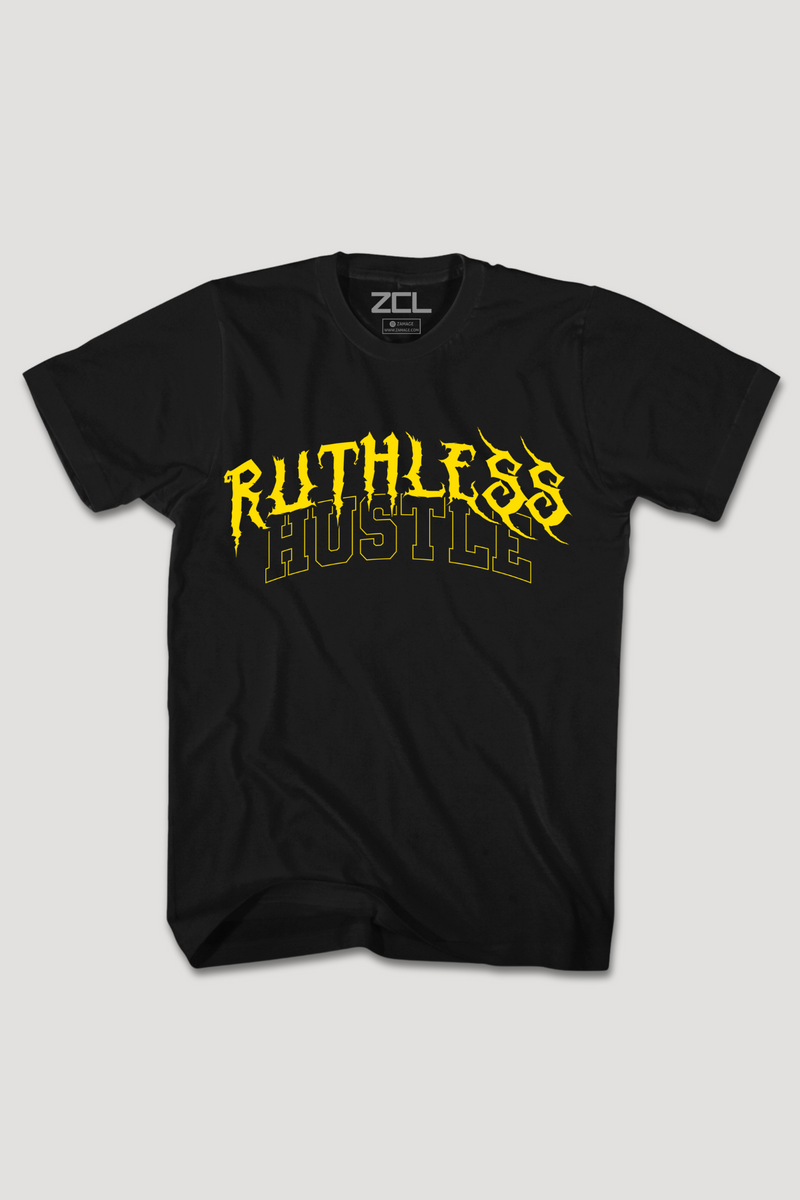 Ruthless Hustle Tee (Geel Logo)