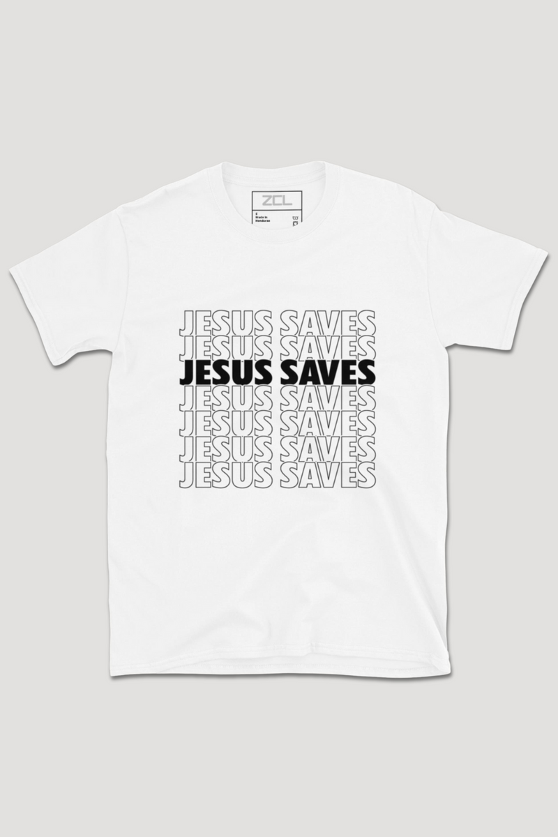 Jesus Saves Tee (Black Logo)