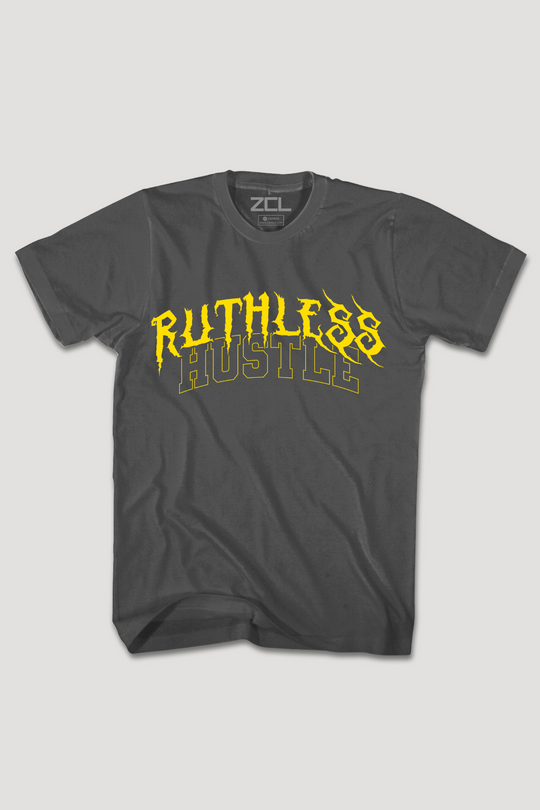 Ruthless Hustle Tee (Geel Logo)