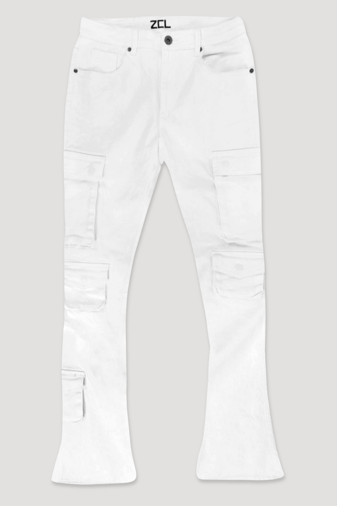 Vortex Cargo Stacked Denim (White)