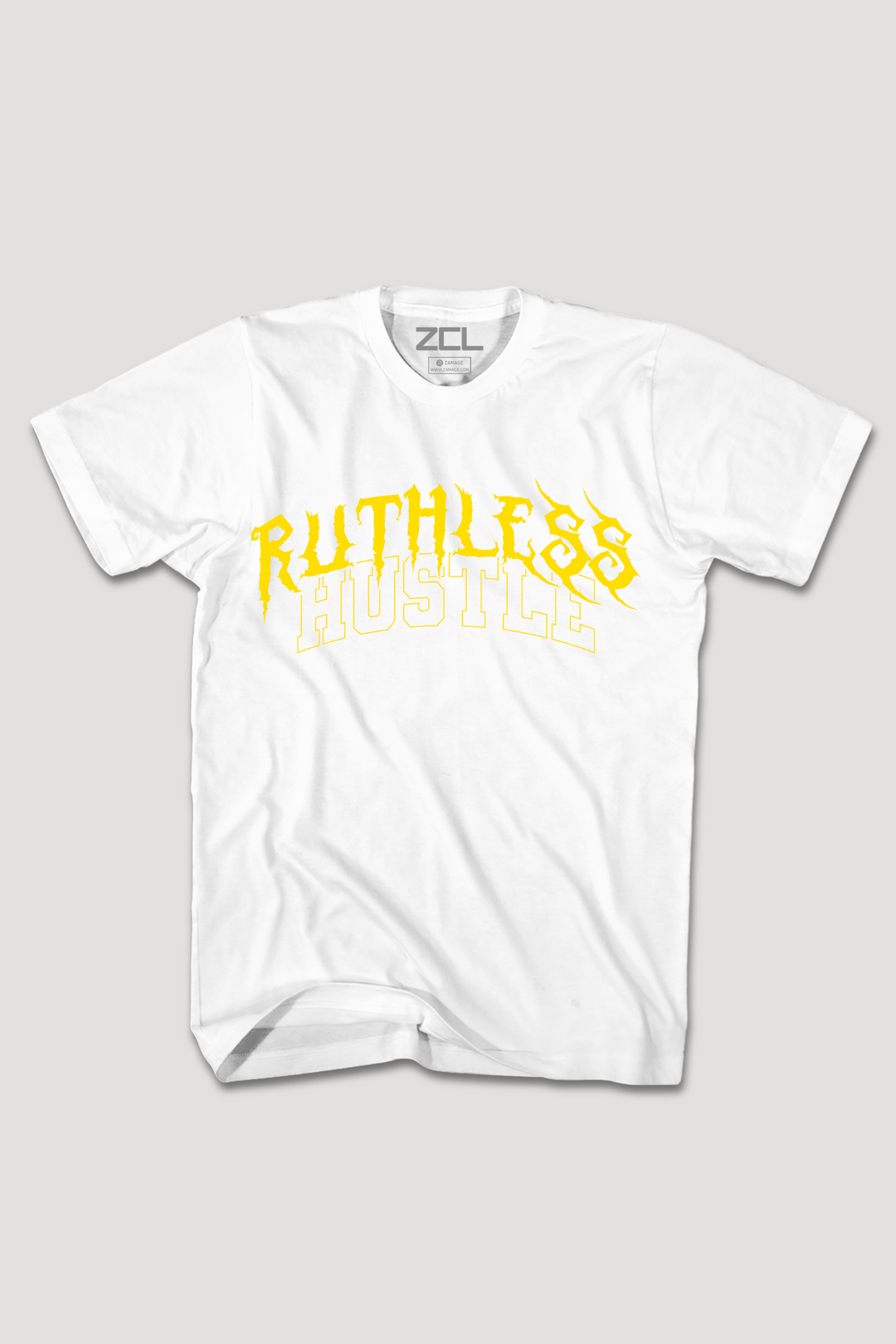 Ruthless Hustle Tee (Geel Logo)