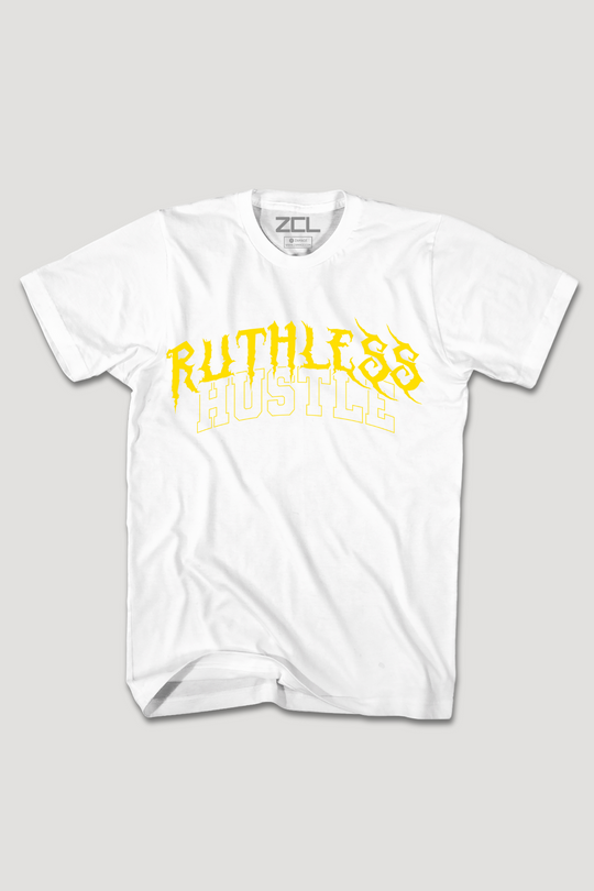 Ruthless Hustle Tee (Geel Logo)