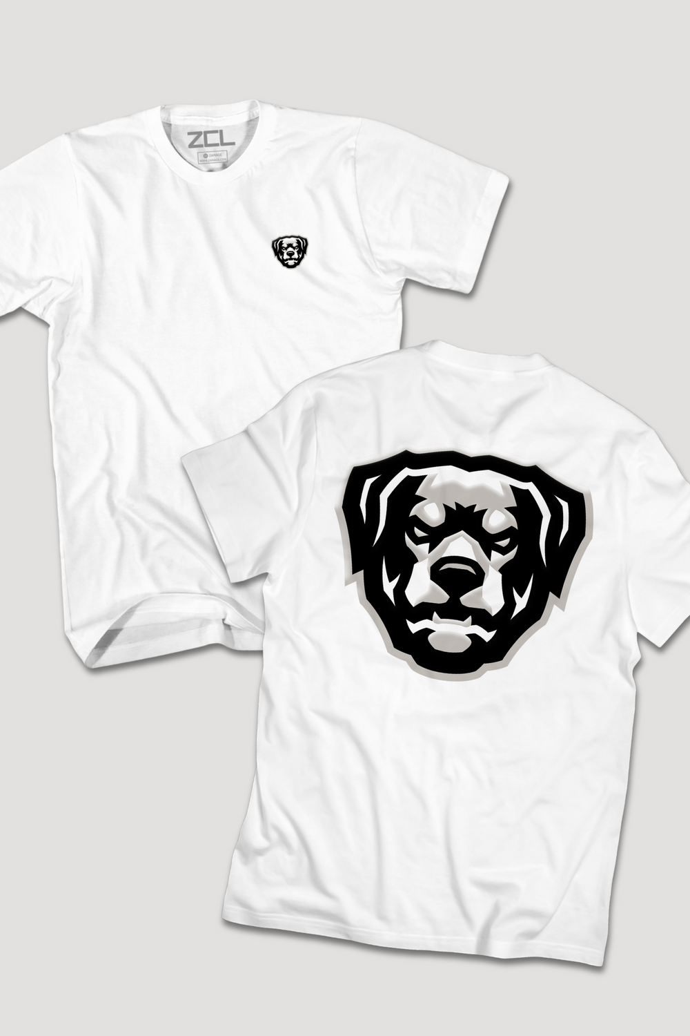 Puff Print HOV Tee (White - Black - Grey Logo) - Zamage