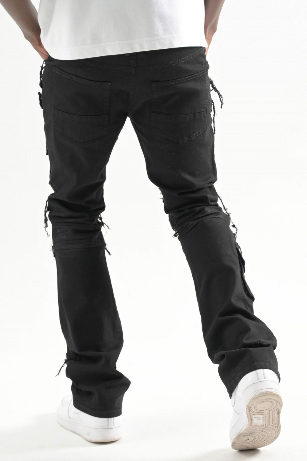 Twill Pocket Stacked Denim (Jet Black) (T4109)