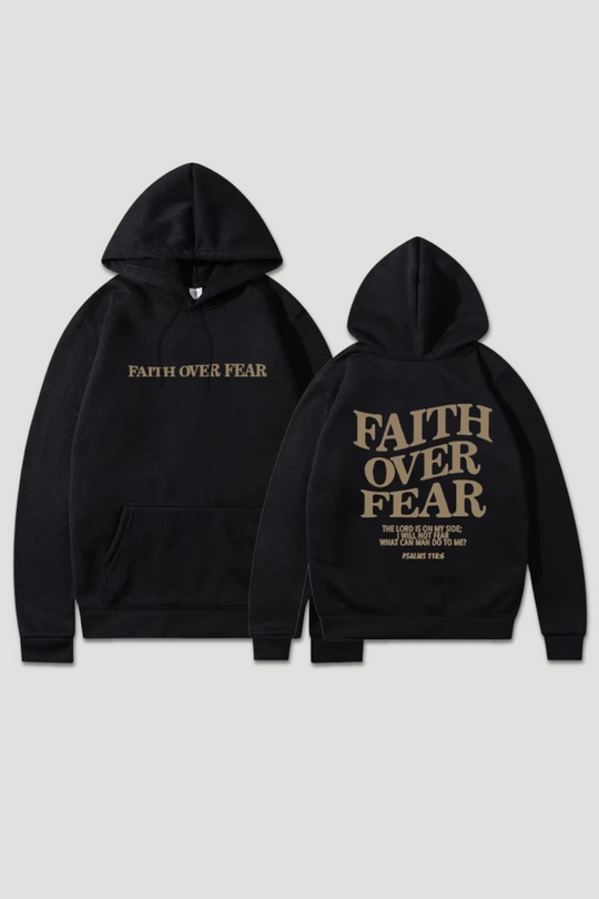 Faith Over Fear Hoodie (Gold Logo)