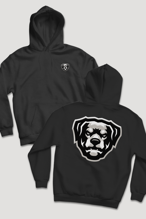 Puff Print HOV Hoodie (White - Black - Grey Logo) - Zamage