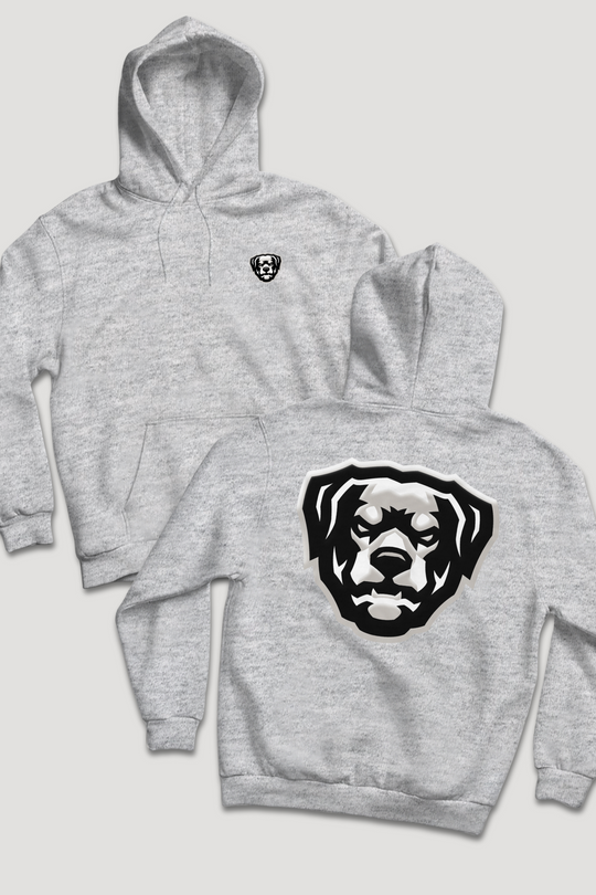 Puff Print HOV Hoodie (White - Black - Grey Logo) - Zamage