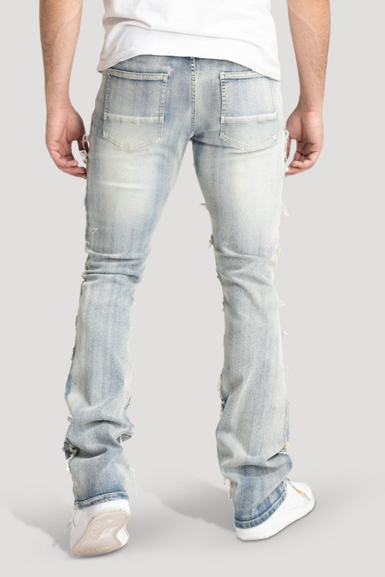 Distressed Layered Stacked Denim (Tint) (S3016)