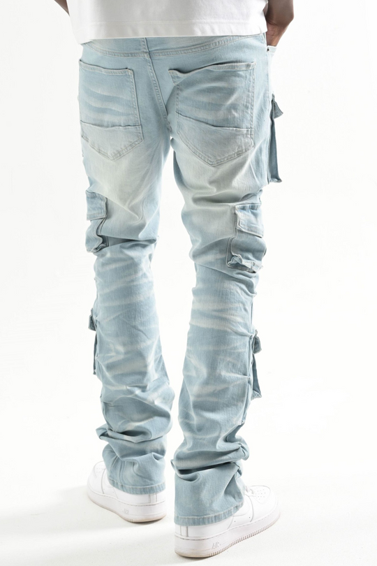 Multi Pocket Stretch Stacked Denim (Tint) (T4111)