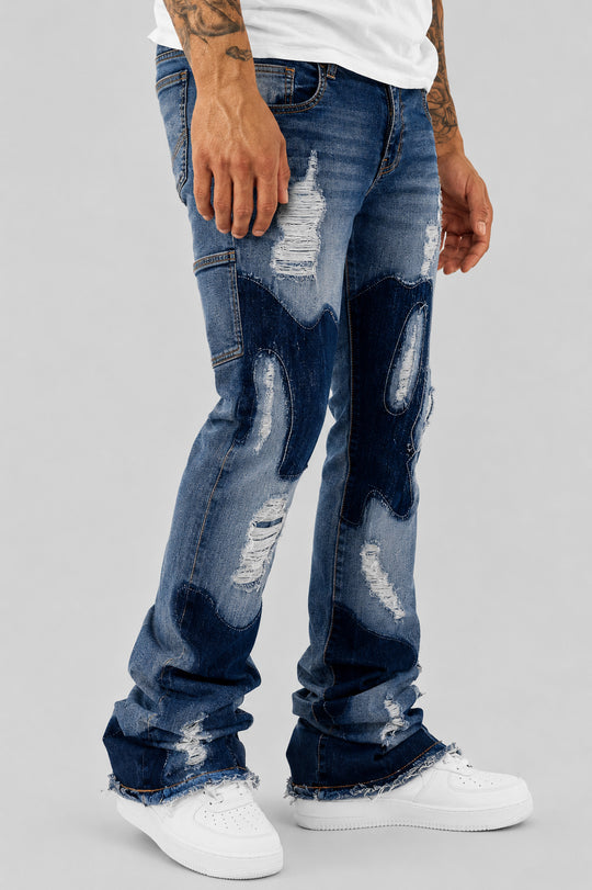 Ripped Society Stacked Denim (Arctic Blue)