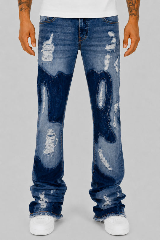 Ripped Society Stacked Denim (Arctic Blue)