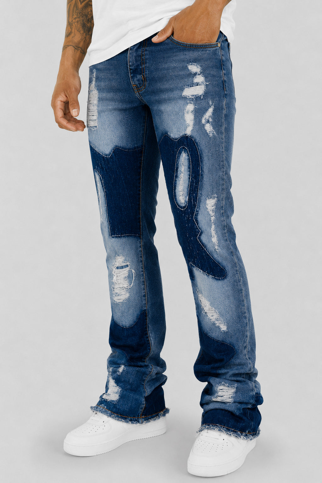 Ripped Society Stacked Denim (Arctic Blue)