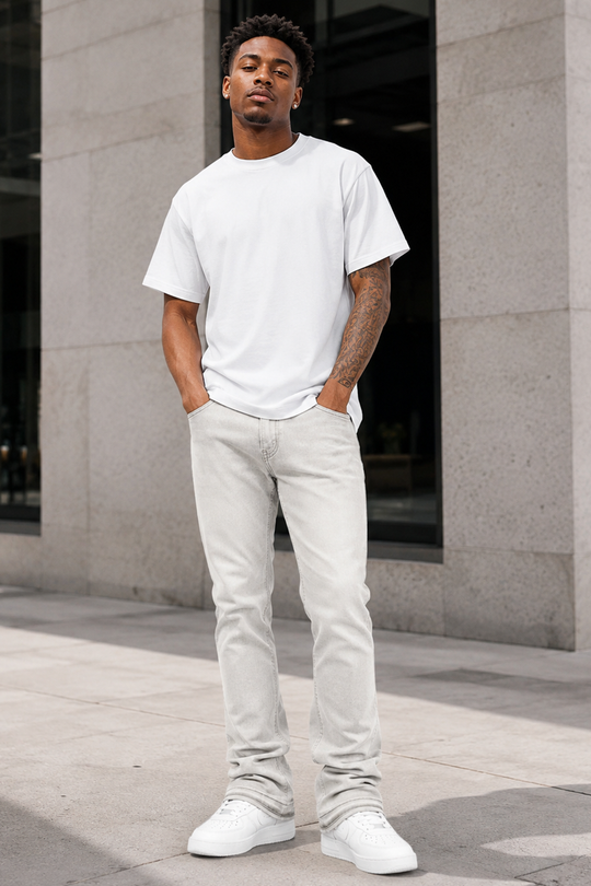 Vortex Stacked Denim (Grey Bleach Wash)