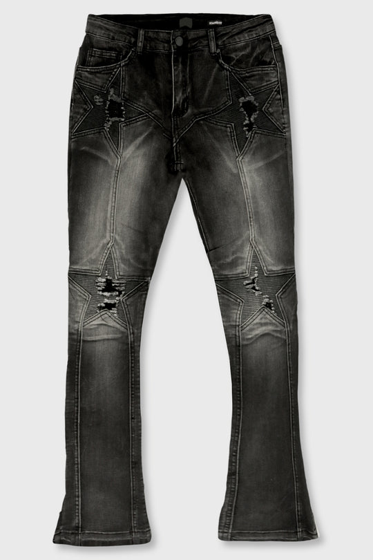 Four Point Stacked Denim (Black Wash) (M8300D)