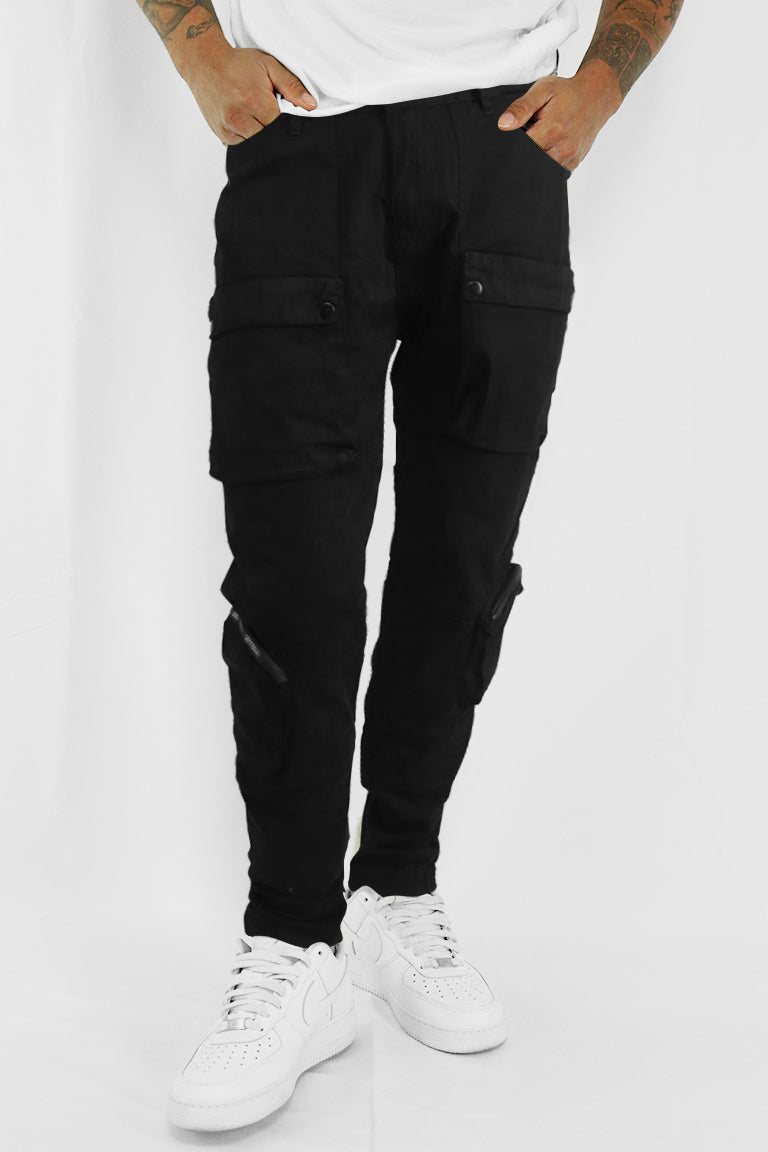 Black Out Cargo Denim (Black)